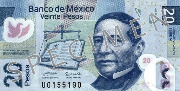 MXN awers peso meksykańskiego (waluty Meksyku)