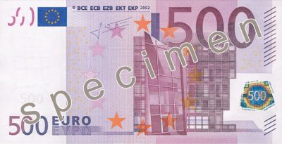 Stare 500 euro wycofane z produkcji