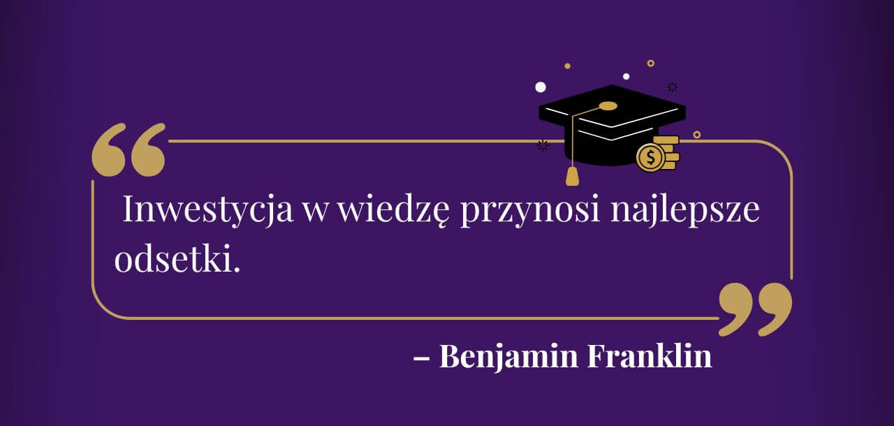 Finanse Osobiste: Pasja do inwestowania - młodzież. Grafika z cytatem 